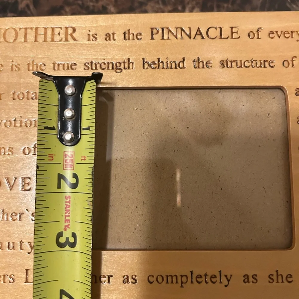Engraved wooden picture frame,  Jewelry box combo with  Mother themed text